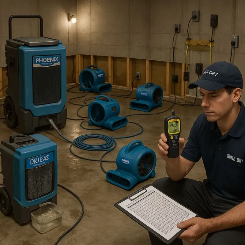 Structural Drying and Dehumidification process in Baraboo, WI
